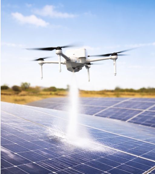 Zonnepanelen na professionele drone reiniging