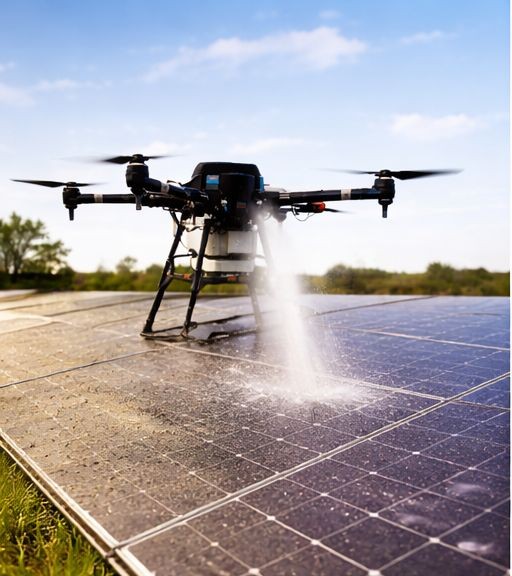 Vuile zonnepanelen voor reiniging
